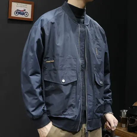 夹克外套男春秋款潮牌大码男士棒球服2022新款上衣秋季短款男装潮图片