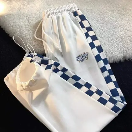 阔腿裤子女夏季薄款宽松卫裤小个子高腰直筒休闲运动束脚裤潮ins商品大图