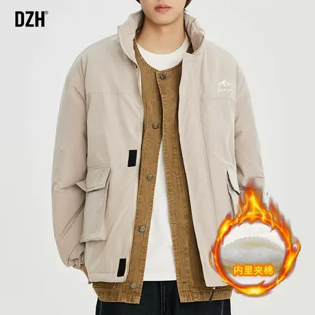 男士工装立领棉服男款加厚设计感潮牌冬季棉衣外套宽松保暖夹克衫商品大图