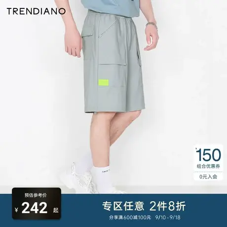 TRENDIANO潮牌官方夏季男装时尚休闲宽松立体口袋工装裤休闲短裤商品大图