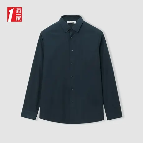 海一家时尚提花长衬2024春季新款简约休闲男士长袖衬衫商品大图