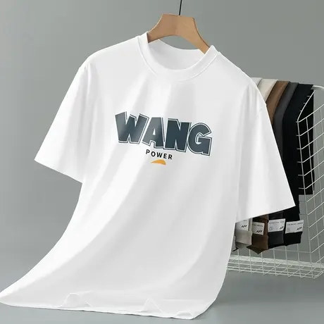 260g美式重磅纯棉t恤男短袖夏季半袖潮流印花白色上衣服全棉体恤图片