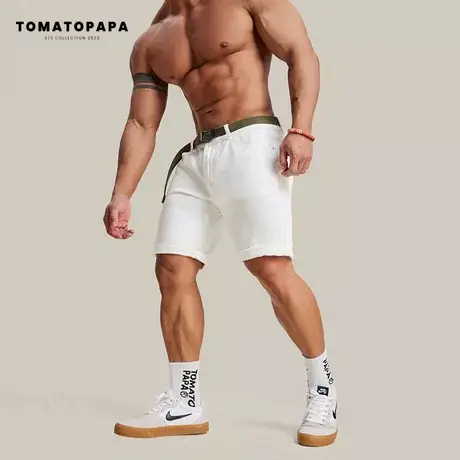 TOMATOPAPA美式街头短裤男子运动健身百搭斜纹棉吸汗夏ins潮牌裤图片