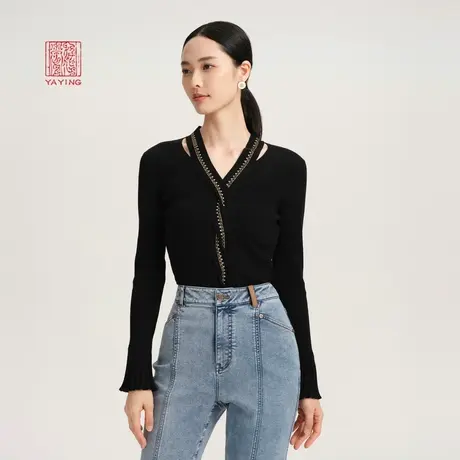 EP雅莹高端系列 新西兰羊毛绞花内搭针织衫 商场同款9506A商品大图