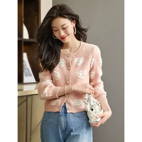 时尚气质长袖毛衣2023年秋季新款淑女温柔宽松显瘦百搭通勤上衣图片