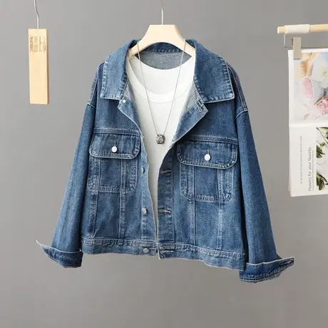 美式复古牛仔短外套女春秋季2023新款爆款chic早秋小个子穿搭上衣商品大图