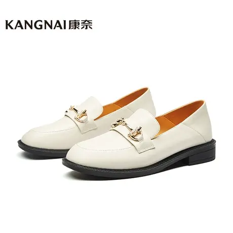 康奈官方商场同款女鞋春季新款真皮时尚休闲皮鞋单鞋乐福单鞋商品大图