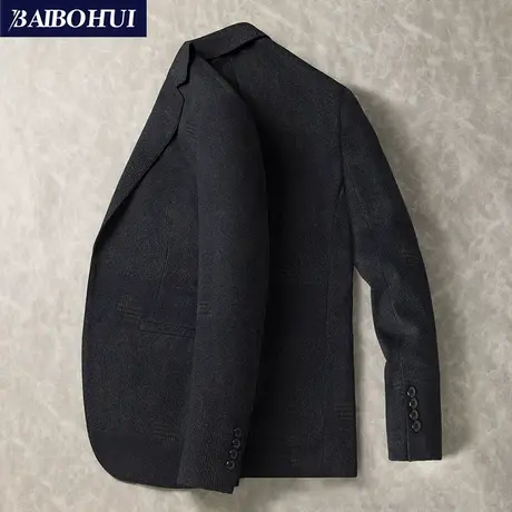 春秋款时尚潮流修身呢子西服外套男士商务百搭休闲小西装单件上衣图片