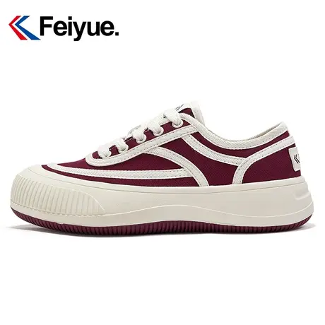feiyue/飞跃简约百搭饼干鞋女鞋2024春季新款低帮厚底透气板鞋962商品大图