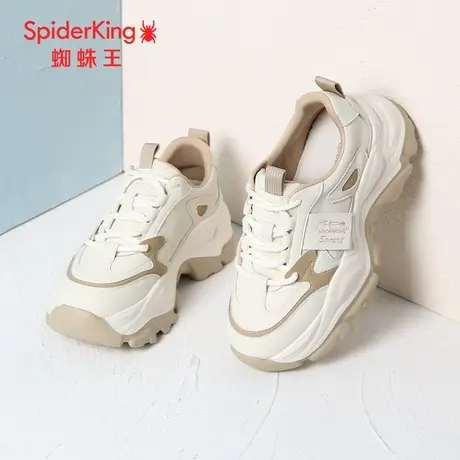SPIDER KING/蜘蛛王老爹鞋女真皮2023秋冬商场新款休闲运动厚底潮图片