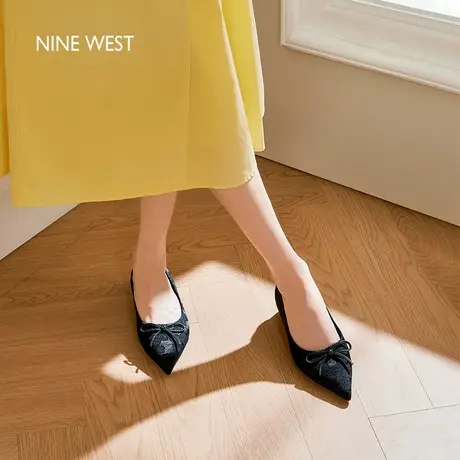 Nine West/玖熙新中式国风刺绣旗袍鞋女2025夏季新款尖头平底单鞋图片