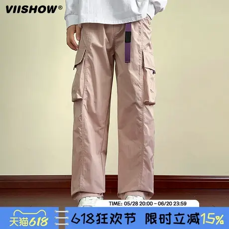 VIISHOW机能冲锋裤男春季新款登山裤美式工装运动高街直筒休闲裤商品大图