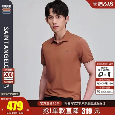 【太极棉】报喜鸟夏季新款男士商务休闲短袖POLO衫上衣T恤翻领短T图片