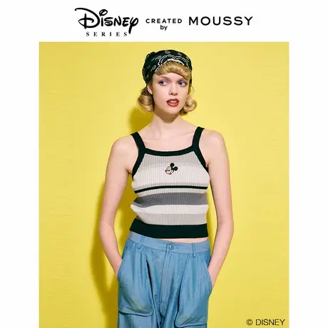MOUSSY 春季迪士尼合作款多彩条纹吊带背心010HSM70-0110图片