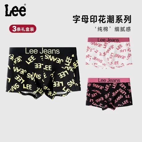 Lee李牌纯棉印花男士内裤7A抑菌透气2024新款平角四角裤男生短裤商品大图