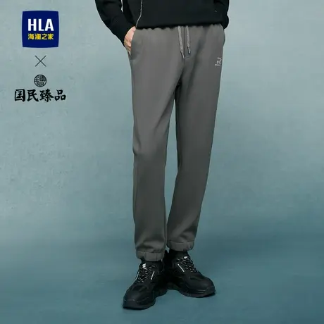 HLA/海澜之家国民臻品九分休闲裤2023秋季新款宽松纯色中腰裤子男商品大图