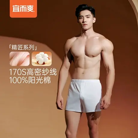 【高支系列】宜而爽170S高支全棉男士阿罗裤纯棉居家裤男平角内裤图片