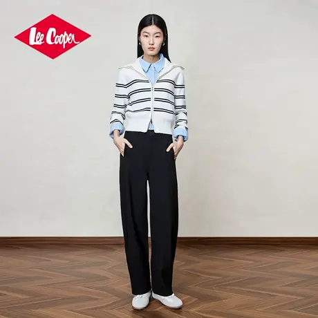 Lee Cooper孟子义代言休闲裤女2025新款高级显瘦直筒阔腿拖地长裤商品大图