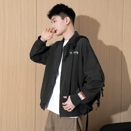 唐狮春季新款男士飞行夹克外套休闲立领短款上衣时尚男外套TMTA商品大图