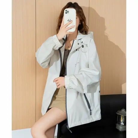 唐狮秋冬季外套女连帽净色宽松户外休闲运动高级感休闲上衣TM图片