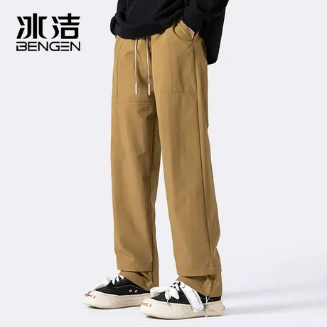 冰洁直筒裤男2023秋冬季新款休闲百搭高街直筒垂坠感潮流长裤ASCR商品大图