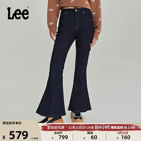 Lee商场同款23秋冬新品101+清水洗大喇叭女牛仔裤潮LWB006637100图片