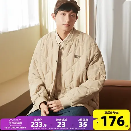 唐狮2023秋冬季新款棉衣男士棒球领运动棉服男夹棉外套加厚防寒服图片