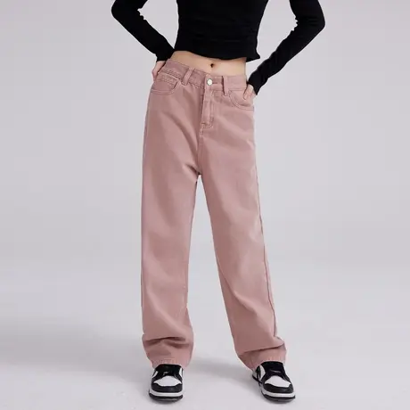 尔给梨形身材高街vibe裤子宽松复古阔腿高腰牛仔裤女美式oversize商品大图