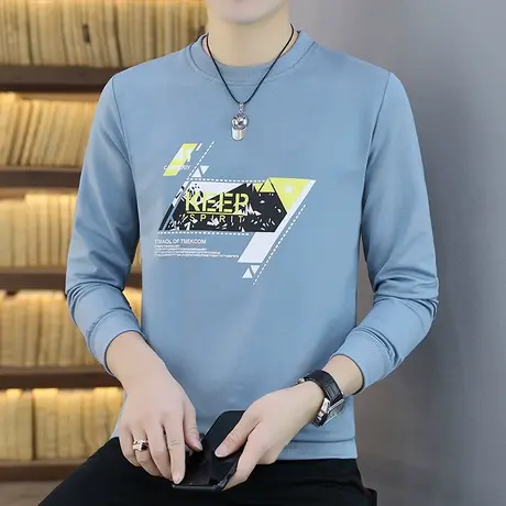 长袖T恤男春秋装薄款上衣圆领卫衣中学生秋衣休闲男装秋季外套潮商品大图