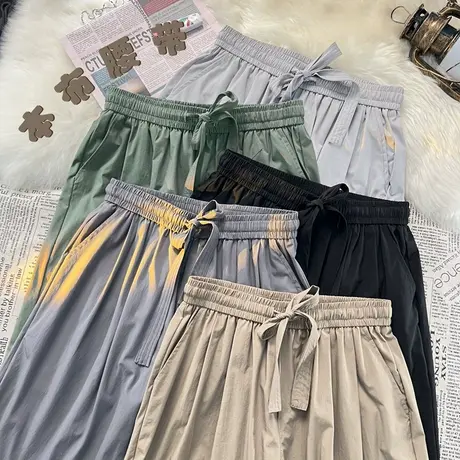 夏季男士休闲裤冰感轻薄凉爽束脚九分裤子休闲百搭舒适男士休闲裤商品大图