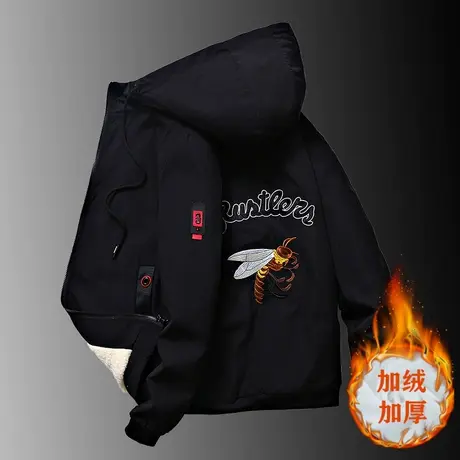 2023秋季男士加绒加厚外套秋冬装棉衣潮流夹克学生棉服上衣服棉袄商品大图