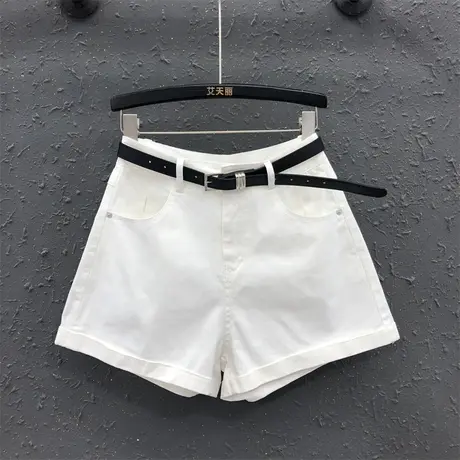 2023年夏季新款百搭休闲白色牛仔短裤女宽松显瘦A字阔腿裤热裤ins商品大图