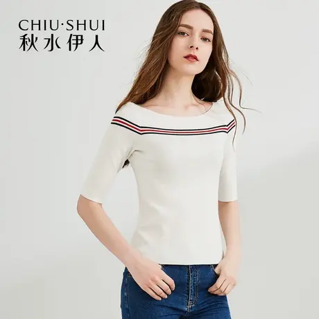 秋水伊人夏季女士修身针织衫上衣t恤I1044图片
