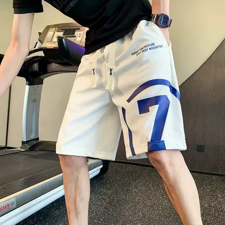 休闲运动短裤宽松五分男裤ins潮牌夏季新款中裤沙滩裤薄款大裤衩商品大图