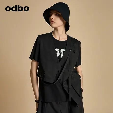 odbo/欧迪比欧原创设计复古港风马夹外套女秋冬2023新款外穿马甲图片
