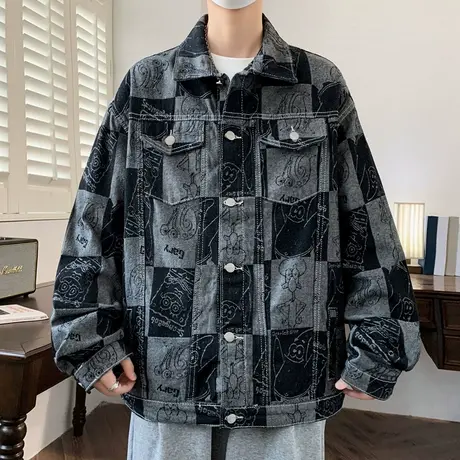 牛仔外套男2024年春季新款工装夹克男生上衣服青少年潮流百搭褂子商品大图