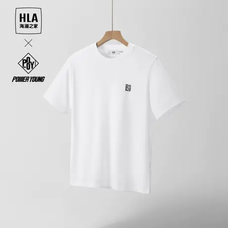 HLA/海澜之家POWER YOUNG系列凉感T恤2024春夏新款圆领印花短袖男图片