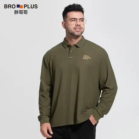 胖哥哥长袖Polo衫男大码加肥加大宽松时尚潮牌高端翻领男士打底衫图片