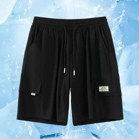 休闲短裤子男士2023新款夏季冰丝速干凉感直筒宽松运动五分沙滩裤商品大图