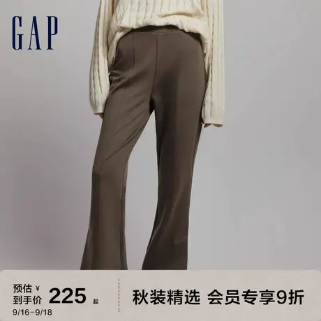 Gap女装秋季2023新款洋气高腰微喇拖地裤休闲裤798799喇叭裤长裤图片