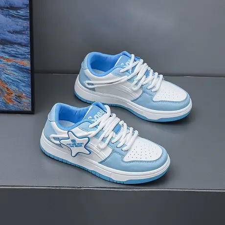 设计感多巴胺星星小白鞋女可爱百搭厚底休闲鞋ins潮小众透气板鞋商品大图