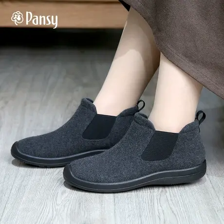 Pansy日本女鞋平底防滑舒适软底中帮秋冬款休闲妈妈鞋冬季百搭鞋商品大图