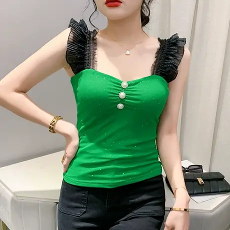 性感背心女内搭2024夏装新款气质小吊带网纱小衫设计感别致上衣潮商品大图