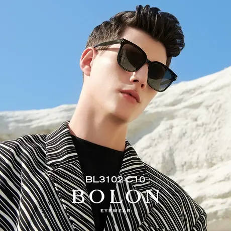 BOLON暴龙眼镜2023新品偏光方形太阳镜韩版黑超板材墨镜男BL3102图片