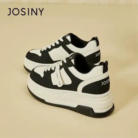 Josiny/卓诗尼小白鞋女款2024新款春季超火厚底松糕板鞋增高女鞋商品大图