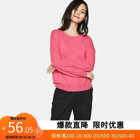 艾格2023春季新款百搭宽松短款气质纯色针织衫女士Y1671图片