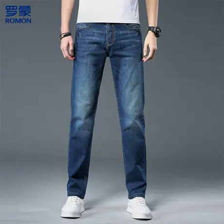 罗蒙新款男士牛仔裤棉弹直筒牛仔裤男潮流时尚裤子男基础款男裤图片
