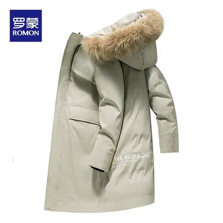 罗蒙长款毛领连帽冬季商务羽绒服2023秋冬新款户外休闲保暖外套男图片