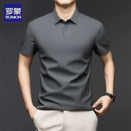 罗蒙无痕冰丝短袖polo衫男士t恤夏季商务休闲轻薄透气亲肤上衣图片