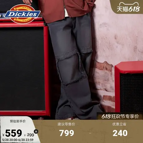 Dickies【蛇年限定双膝裤】水洗渐变做旧破坏帆布工装裤图片